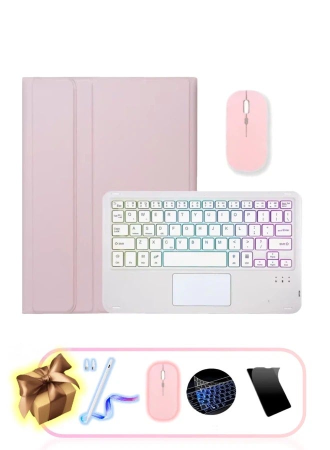 Keyboard Case for Lenovo Xiaoxin M11, Detachable 7 Color Backlit Keyboard with Premium Capacitive Stylus, Stain-Resistant Cover, Portable Lightweight - Image 1